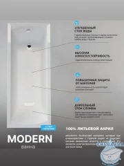 Акриловая ванна New Line Sanitary Modern 130x70 с каркасом