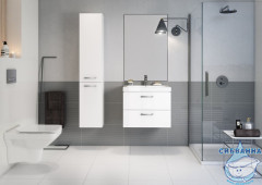 Тумба Cersanit Lara 70 белый с раковиной Cersanit Como 70