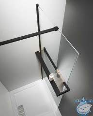 Walk-in Vincea Walk In HR 90 профиль черный, стекло прозрачное VSW-4HR900CLB