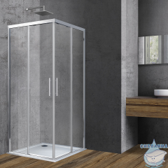 Душевое ограждение Vincea Soft 100x100 профиль хром, стекло прозрачное VSS-3SO100CL