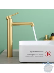 Смеситель для раковины Raglo R20.15.03 (сатин золотой)