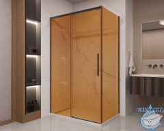 Душевое ограждение Vincea Stella 120x90 профиль черный, стекло янтарь VSR-1ST9012GSB