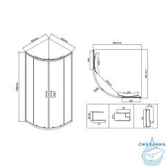 Душевое ограждение Vincea City 90x90 профиль черный, стекло прозрачное VSQ-5CT900CLB