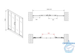 Шторка для ванны ABBER Schwarzer Diamant 160х140 AG57160 профиль хром, стекло прозрачное