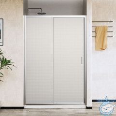 Дверь в нишу Vincea City 130 профиль хром, стекло текстурное VDS-5CT130MT