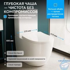 Унитаз ABBER Bequem AC1110T компакт белый, безободковый, смыв торнадо