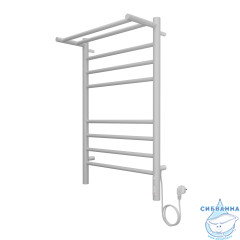 Полотенцесушитель электрический Terminus Аврора П8 50х80 с полкой (белый матовый)  (с возможностью скрытого подключения, подключение справа)