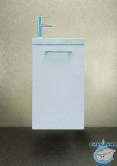 Тумба подвесная 1Marka Ноктюрн 40П (1 дверка) с раковиной Como 40 белый глянец