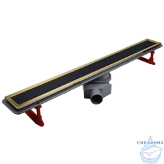 Дренажный трап для душа Pestan Confluo Premium Line Black Glass Gold 300 13100094 решеткой