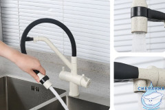 Смеситель для кухни Gappo G4398-81 (белый/черный)