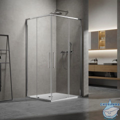 Душевое ограждение Vincea Слим 100x90 профиль хром, стекло прозрачное VSS-6SL9010CL