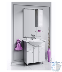 Тумба напольная Aqwella Барселона 75 белый глянец с раковиной Стиль 76