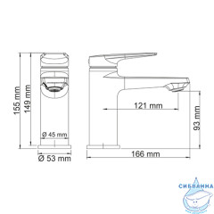Смеситель для раковины Wasserkraft Lopau 3203 (без донного клапана)(хром)