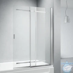 Шторка для ванны Veconi Палау 90x140 профиль хром, стекло прозрачное PL88CH-90-01-C8