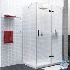 Душевое ограждение Wasserkraft Aller 120x100 10H10RBLACK профиль хром/черный, стекло прозрачный (без поддона)