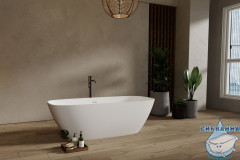 Ванна из искусственного камня ABBER Stein 165x70 AS9632 белая матовая