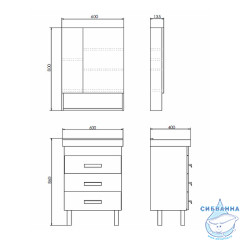 Зеркало-шкаф  Comforty Никосия 60 00-00011199