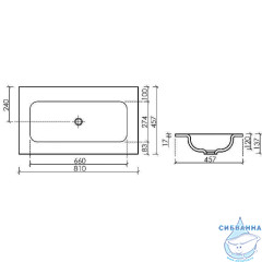 Раковина встраиваемая 81 см Ceramicanova Element CN7012MBwx