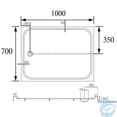 Душевой поддон ABBER AD3C107 100х70 прямоугольный, акриловый, белый