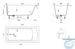 Ванна из искусственного камня Salini Cascata Kit 150x70 (материал S-Stone, белый матовый)