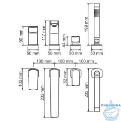 Смеситель для ванны на борт WasserKRAFT Salm 2755 (хром)