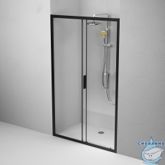 Дверь в нишу AM.PM Gem W90G-120-1-195BT 120 см профиль черный, стекло прозрачное