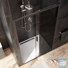 Дверь в нишу AM.PM Gem W90G-120-1-195BG 120 см профиль черный, стекло тонированное