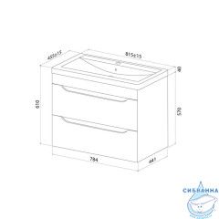 Тумба с умывальником, подвесная, 80 см, белый, Ray, IDDIS, RAY80W0i95K подходит умыв. 4078000i28