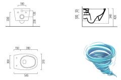Унитаз подвесной GSI Modo 8415FR409 с сиденьем Soft Close (микролифт) (белый матовый)