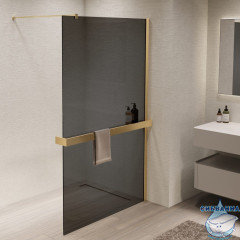 Walk-in Vincea Walk In HS 100 профиль брашированное золото, стекло тонированное VSW-1HR100CGG