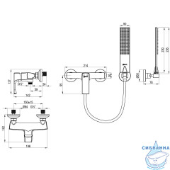 Смеситель для душа Lemark Ursus LM7203BG с душевым гарнитуром (брашированное золото)