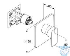 Встраиваемый смеситель для душа Kludi Renon 42755N075 (брашированное золото)
