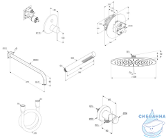 Душевая система Kludi Bozz 300 38658N076 (брашированное золото)
