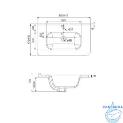 Тумба напольная с умывальником, белая, 80 см, Brick, IDDIS, BRI80WFi95K