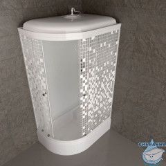Душевая кабина Тритон Коралл R 120х80 В профиль белый, стело мозайка Щ0000061820