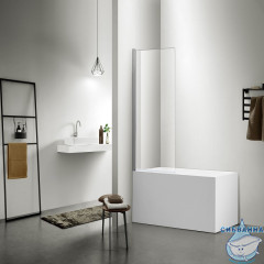 Шторка для ванны Aquatek AQNFB6222-100 100х150 профиль хром, стекло прозрачное