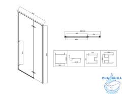 Дверь в нишу Vincea Slim-N 100 профиль черный, стекло прозрачное VDPH-5SN100CLB