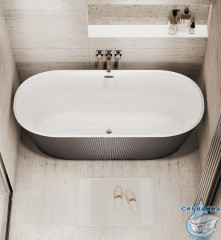 Акриловая ванна Grossman Forta GR-27021MB 170X75 с каркасом (белый/черный матовый)