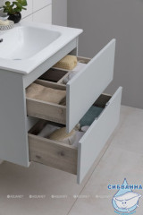 Тумба Aquanet Алвита New 60 с раковиной Flat 60 серый