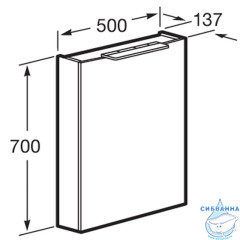 Зеркальный шкаф Roca Oleta 50 L белый матовый A857643501
