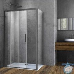 Душевое ограждение Vincea Soft 130x90 профиль вороненая сталь, стекло прозрачное VSR-3SO9013CLGM