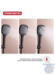 Ручной душ Raglo 3 режима R450.51.06 (черный матовый)