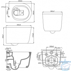 Инсталляция для унитаза Charus CC.300.80.01 с кнопкой смыва Charus Robusto FP.330.BG.05 брашированное золото,  с унитазом LYon 2.0 (с сиденьем Soft Close (микролифт)