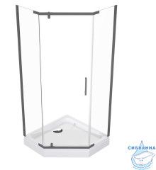 Душевое ограждение Тритон Дека 90x90 профиль графит, стекло прозрачное Щ0000073925 (с поддоном)