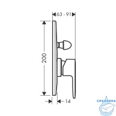 Встраиваемый смеситель для ванны Hansgrohe Vernis Blend 71449670 (черный матовый)