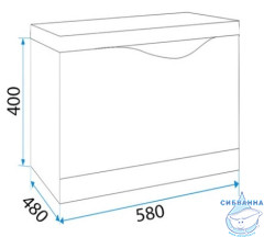 Тумба подвесная 1Marka Этюд 58 (1 ящик) с раковиной Анита 58 белый глянец
