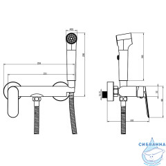 Смеситель с гигиеническим душем Azario Alanti AZ-K2532 (хром)