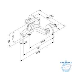 Смеситель для ванны, черный, Ray, IDDIS, RAYBL02i02WA