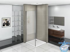 Боковая стенка Bas Infinity SP-70-G-CH профиль хром, стекло матовое