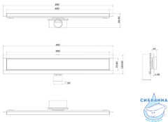 Дренажный трап для душа ALMAes Laguna 80 см с решеткой (белый)